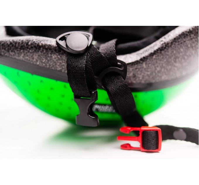 Шолом дитячий Green Cycle FLASH зелено-чорний лак