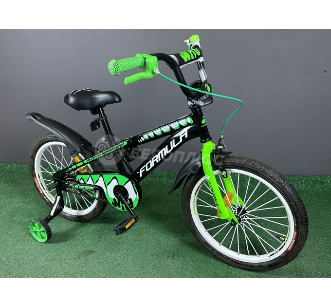 Велосипед ST 18" Formula WILD 2021 черно-зеленый с белым