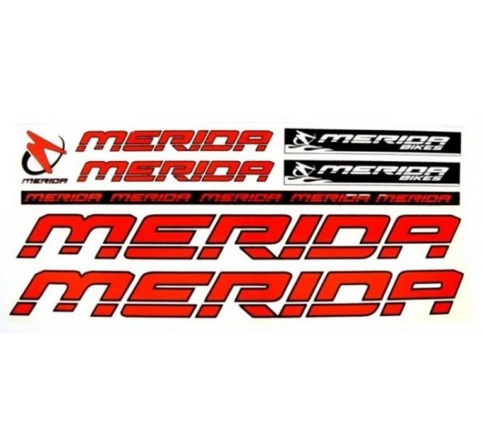 Наклейка Merida на раму велосипеда, красный (NAK036)