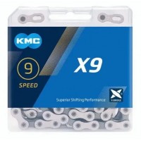 Цепь KMC X9, 9 скор., размер 1/2"x11/128", 116 звеньев