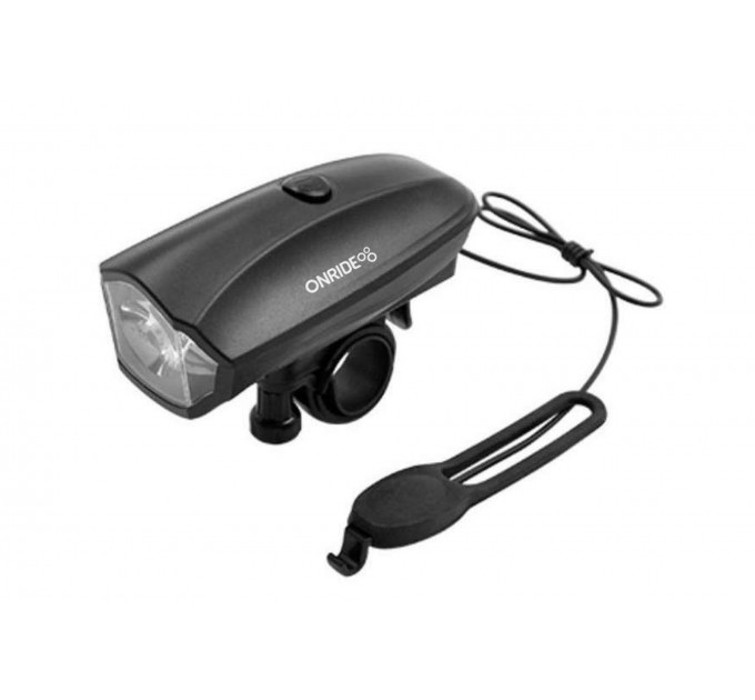 Електронний сигнал 2в1 ONRIDE Lightbell (сигнал + ліхтар), (45 lm, 700 mAh, Micro USB), пластиковий