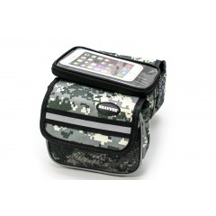 Сумка на раму BRAVVOS QL-202 з відділенням під смартфон хакі, камуфляж "піксель"