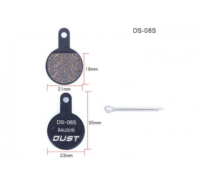 Колодки гальмівні дискові DUST DS-08S напівметал під TEKTRO IOX，Lyra, Novella