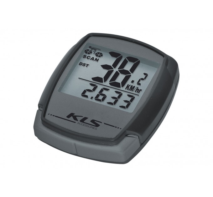 Велокомп'ютер дротовий KLS Digit 9-функцій, сірий