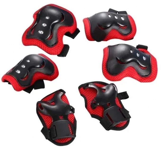 Захист дитячий (Кисті, лікті, коліна) FSK M07, чорно-червоний