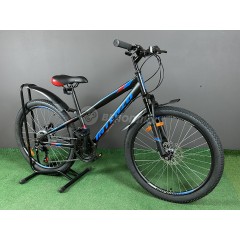 Велосипед 24" Intenzo FORSAGE DISK 2024 чорний з червоним і синім