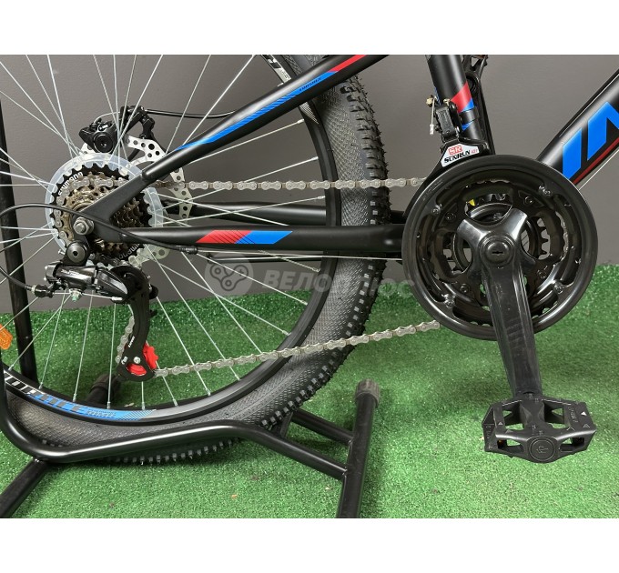 Велосипед 24" Intenzo FORSAGE DISK 2024 черный с красным и синим