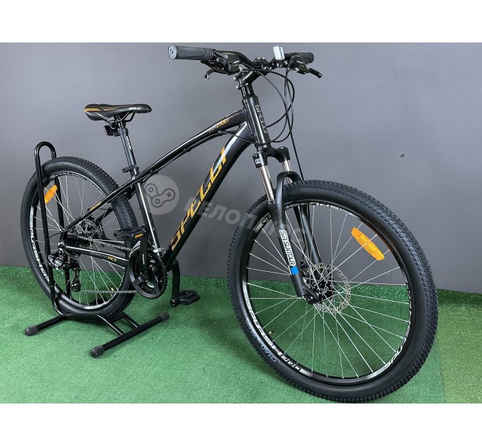 Велосипед 26" Spelli SX-2700 2025 темно-сірий із жовтим