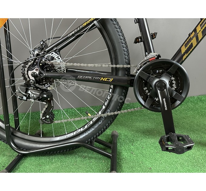 Велосипед 26" Spelli SX-2700 2025 темно-сірий із жовтим