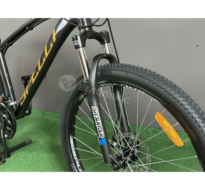 Велосипед 26" Spelli SX-2700 2025 темно-сірий із жовтим