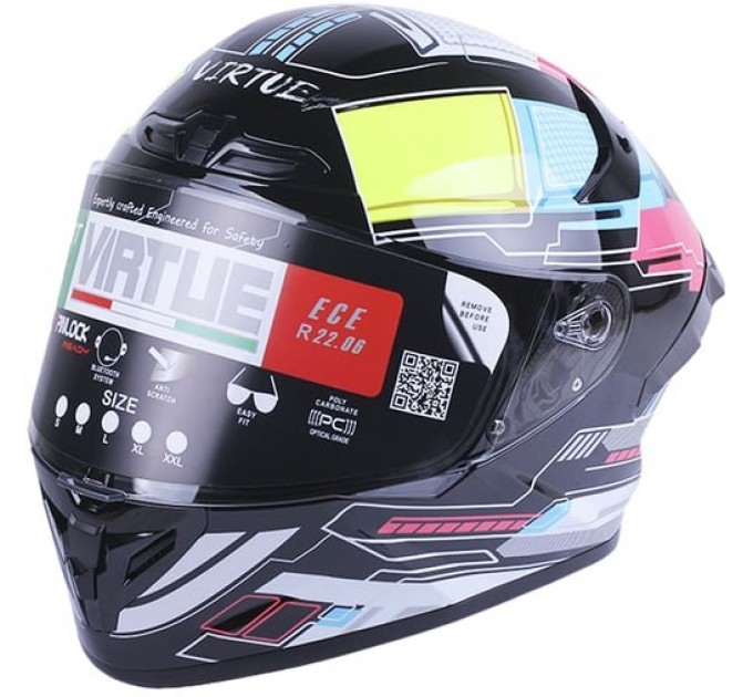 Шолом VIRTUE MD-821 чорний з кольорами