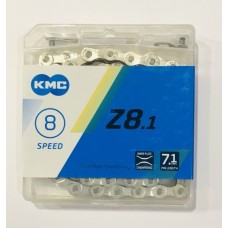 Цепь КМС Z8.1 (Z51), размер 1/2"х3/32", 114 звеньев, хромированная, с замком
