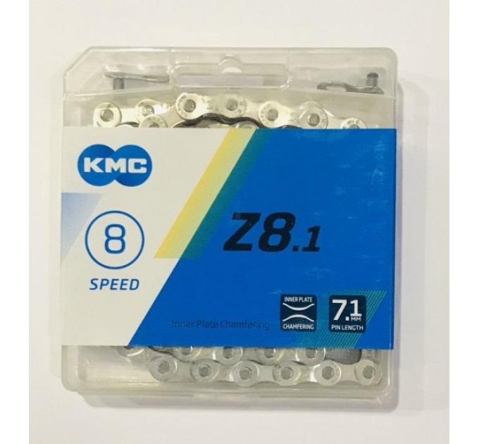 Ланцюг КМС Z8.1 (Z51), розмір 1/2"х3/32" ,114 ланок, хромована, з замком