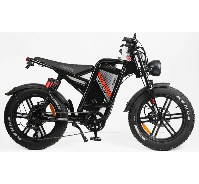 Велосипед ST 20+" Corso KOMODO 60V 21AH 1200W 2026 чорно-червоний