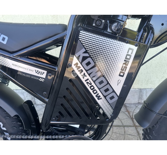 Велосипед ST 20+" Corso KOMODO 60V 21AH 1200W 2026 чорно-сірий