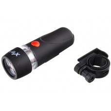Фара X17 Alpha 1.2 5LED, батарейки, пластик чорна