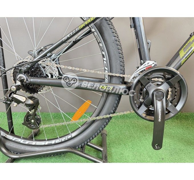 Велосипед 26" Spelli SX-4700 2025 темно-сірий із зеленим