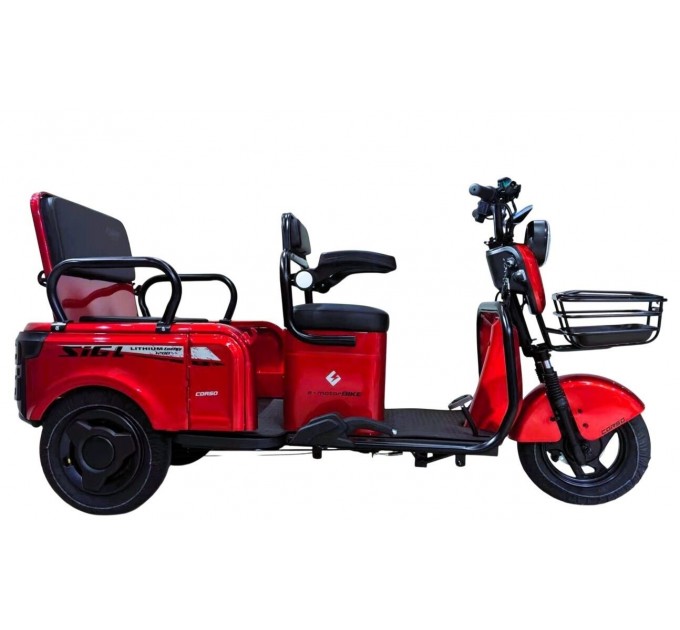 Велосипед триколісний 10" Corso Sig L 72V 24Ah 1200W 2026 червоний Велосипед триколісний 10" Corso Sig L 72V 24Ah 1200W 2026 червоний