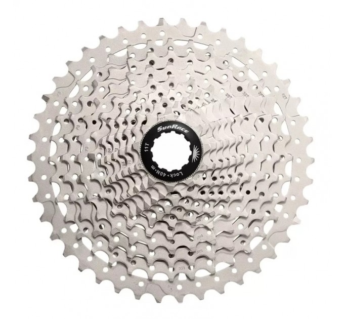 Касета інд. 11-k 11-46T SUN RACE MS7 MTB, сталевий павук, Metallic Silver