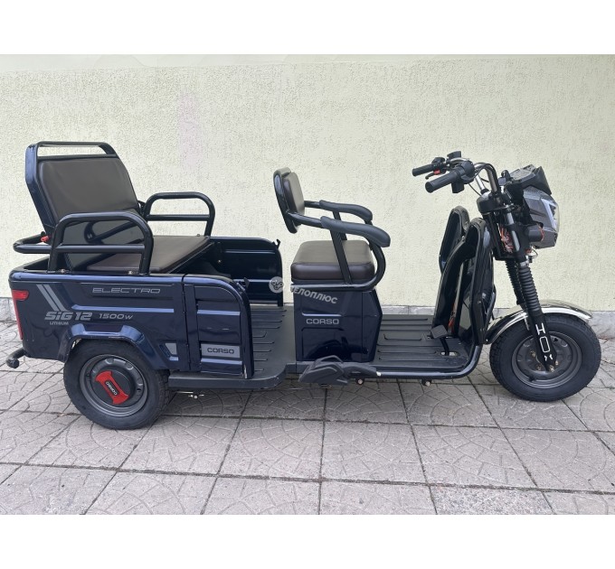 Велосипед триколісний 12" Corso Sig 12 72V 30Ah 1500W 2026 темно-синій
