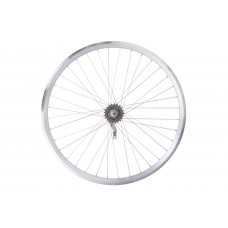 Колесо задн. VLT 28" AL 36H двост. дорожн. silver; Втулка гальмівна VELOSTEEL (Чехія) на гайках