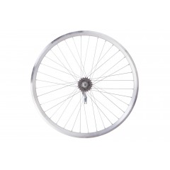 Колесо задн. VLT 28" AL 36H двост. дорожн. silver; Втулка гальмівна VELOSTEEL (Чехія) на гайках