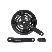 Шатун SHIMANO FC-TY301 алюмiнiй L175мм 24-34-42Т під квадрат, чорний