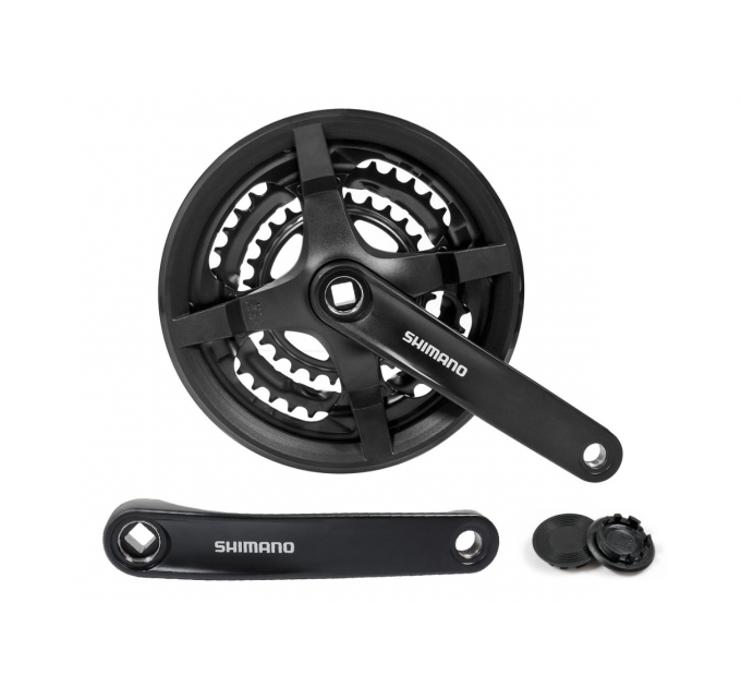 Шатун SHIMANO L175мм 24-34-42Т FC-TY301 алюмiнiй під квадрат, чорний