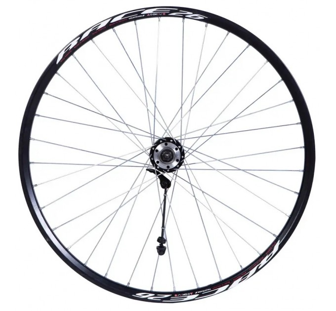 Колесо пер. 26" VLT алюміній Дисковий WANGZHEN втулка: на пром.подшипн. 208FBQ 36 14G чорний