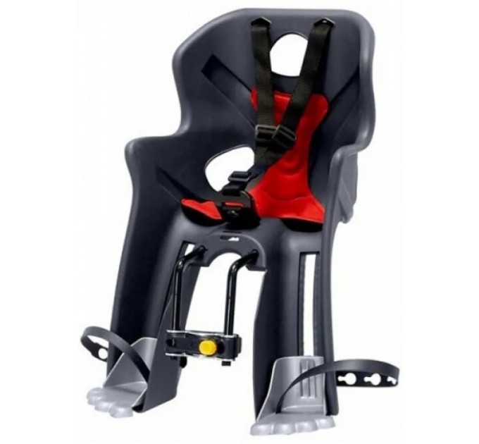 Дитяче крісло переднє Bellelli Rabbit B-fix до 15кг, сіре з червоною підкладкою Дитяче крісло переднє Bellelli Rabbit B-fix до 15кг, сіре з червоною підкладкою