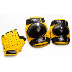 Захист для дітей Green Cycle FLASH наколінники, налокітники, рукавички, жовто-чорний