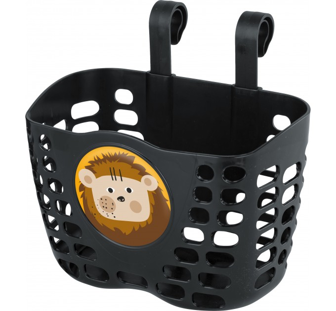 Кошик дитячий KLS Buddy Лев пластиковий на кермо чорний