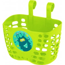 Корзина детская KLS Buddy Монстрик пластиковая на руль зеленая