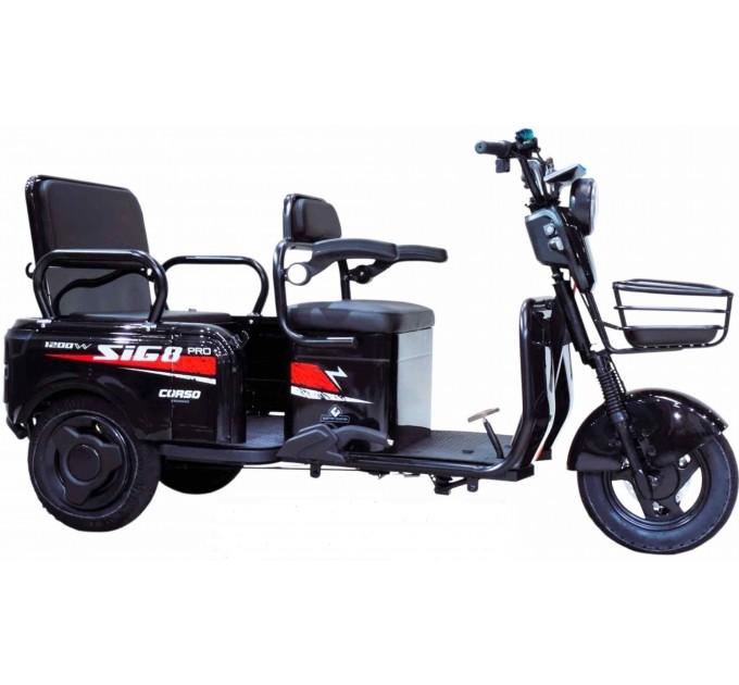 Велосипед триколісний ST 10" Corso SIG-8 Pro 72V 28Ah 1200W 2026 чорний
