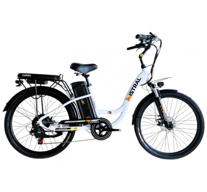 Велосипед AL 26" Corso MISTRAL 48V 20Ah 600W 2026 білий