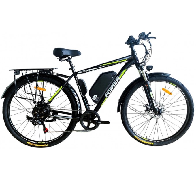 Велосипед ST 29" Corso Fisher 48V 15Ah 500W 2025 чорно-зелений