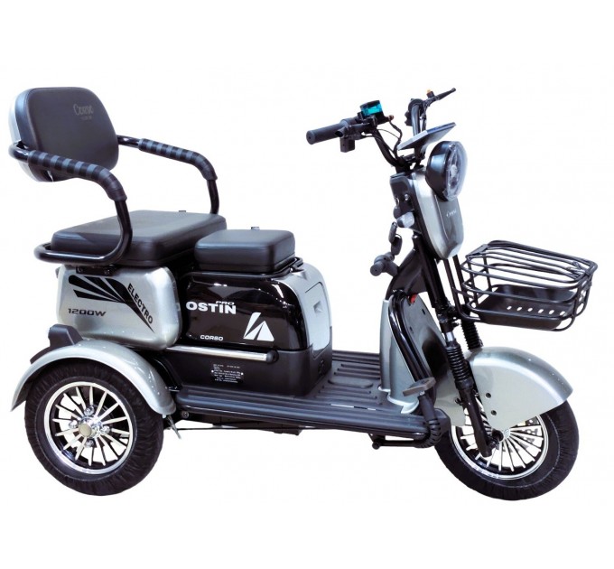 Велосипед триколісний ST 10" Corso Ostin Pro 72V 28Ah 1200W 2026 сірий