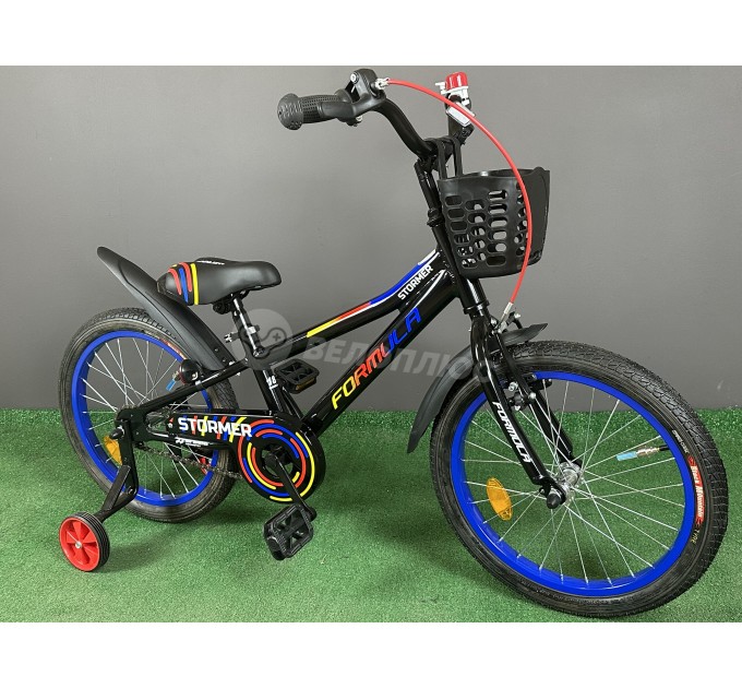 Велосипед AL 18" Formula STORMER 2022 черный с красным и желтым.