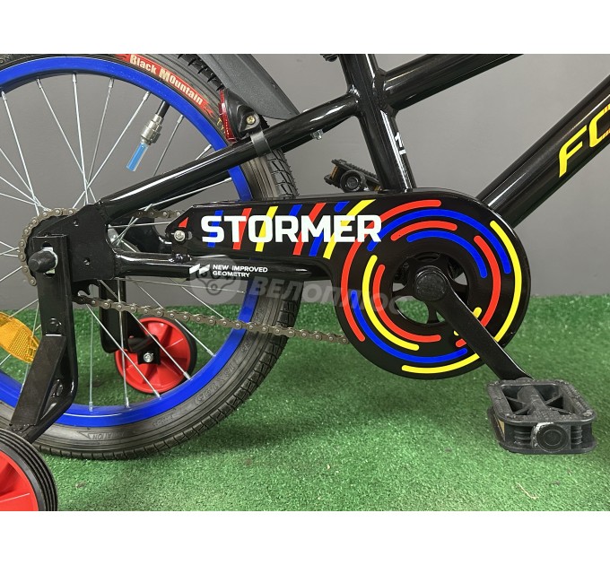 Велосипед AL 18" Formula STORMER 2022 черный с красным и желтым.