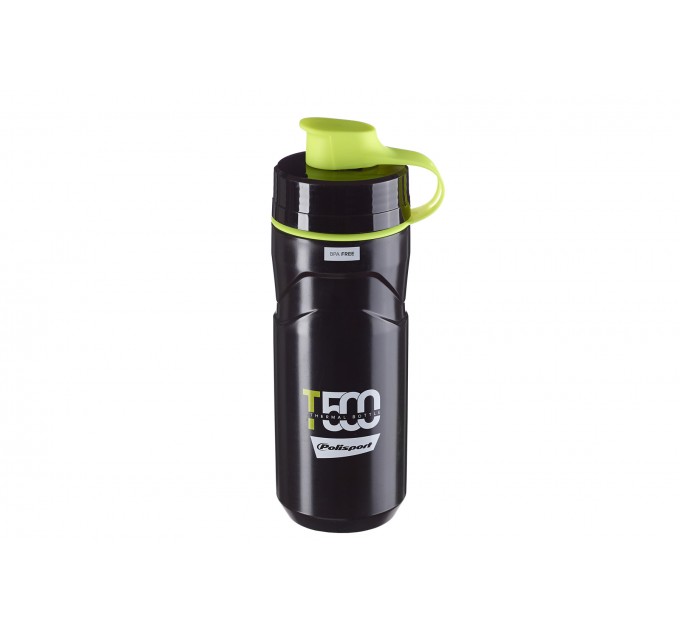 Термофляга трансформер POLISPORT T500, 500мл/650мл, чорний/лайм