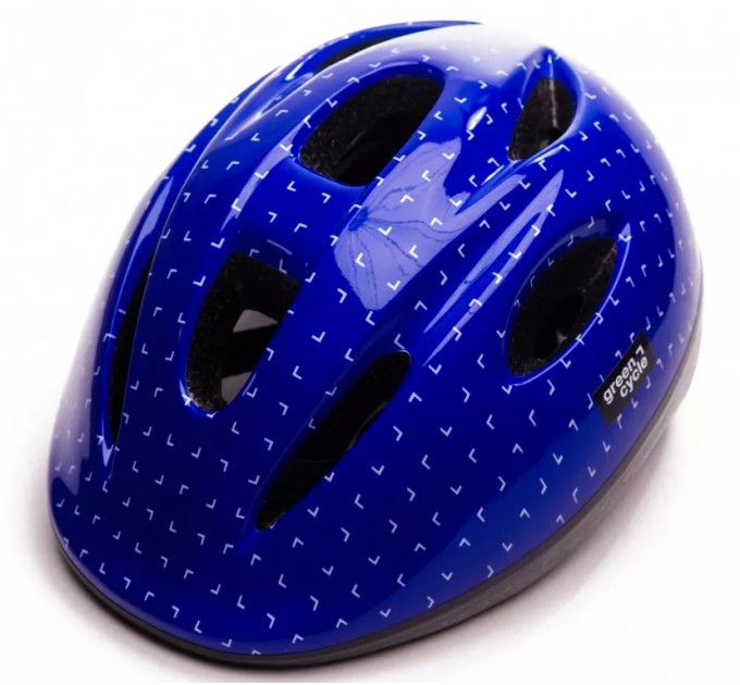 Шолом дитячий Green Cycle FLASH синьо-білий лак