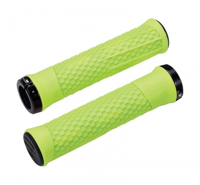 Ручки руля BBB BHG-95 "Python" 142мм неоново-желтые, замок темно-серый (8716683111286)