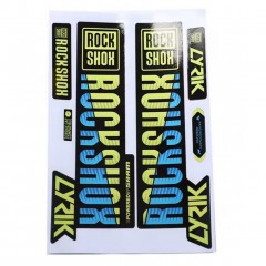 Наклейка RockShox на вилку велосипеда, блакитно-жовтий