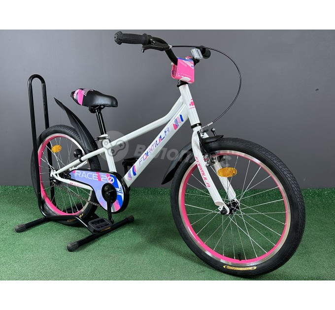 Велосипед ST 20" Formula RACE 2024 белый с розовым.