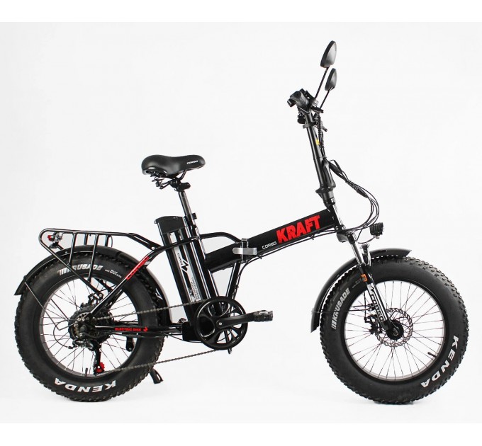 Велосипед ST 20"+ Corso KRAFT 48V 15Ah 500W 2025 чорно-червоний