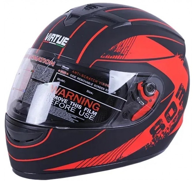 Шолом VIRTUE MD-803 чорний матовий з помаранчевим