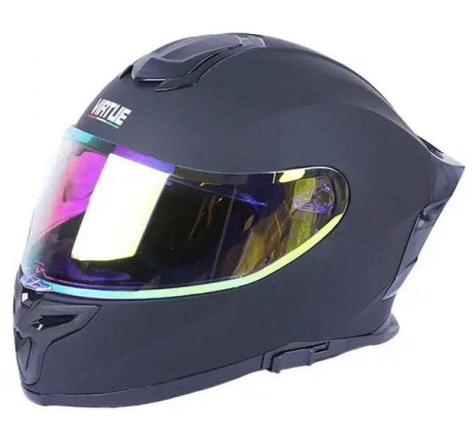 Шолом VIRTUE МD-820-1 чорний матовий, скло жовтий хамеліон