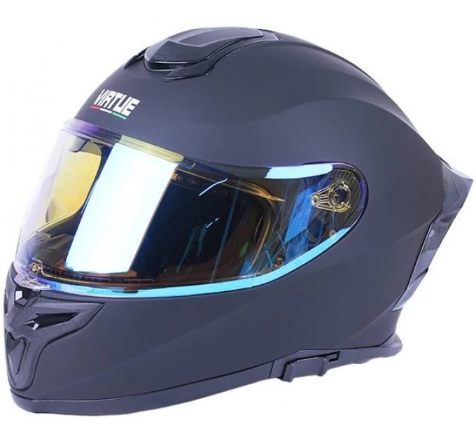 Шолом VIRTUE MD-820-1 чорний матовий, скло синій хамеліон