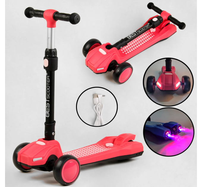 Біговел триколісний Best Scooter LT-11746 рожево-чорний