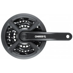 Комплект шатунів ONRIDE Trio 810P 42-32-22Т, під квадрат, 175 мм, на 8/7/6, з захистом, чорний